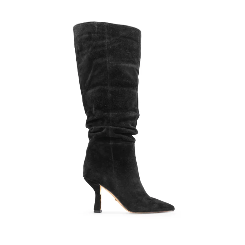 Bota Cano Alto Mulher Camurça Preto 36
