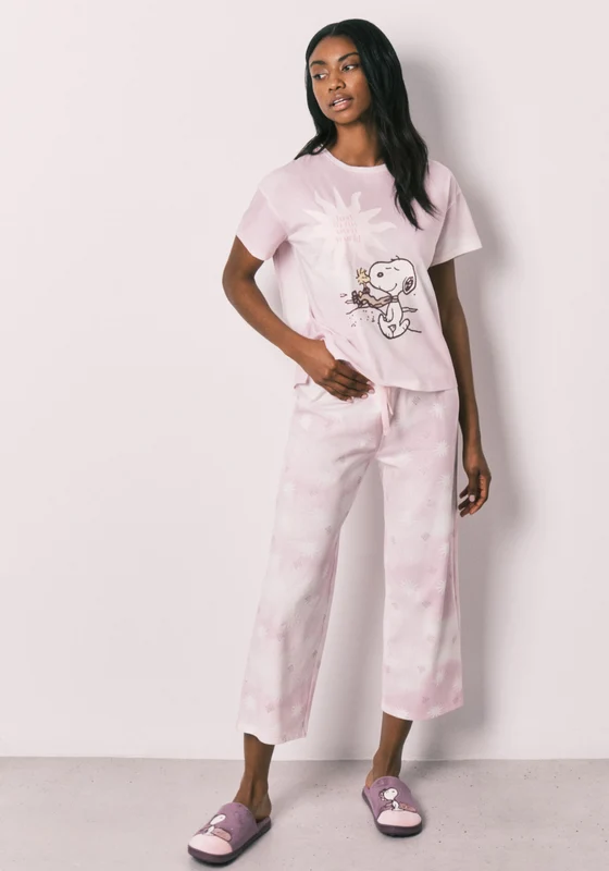 Snoopy Capri Cotton Pyjamas - Pink Pink / S