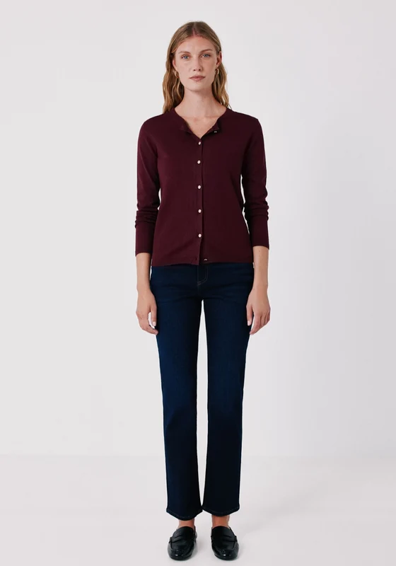 Basic Knit Cardigan - Red Red / L