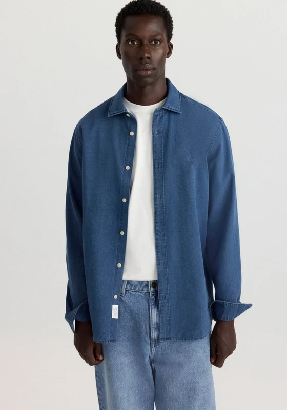 Casual Denim Shirt - Blue Medium Blue / XL