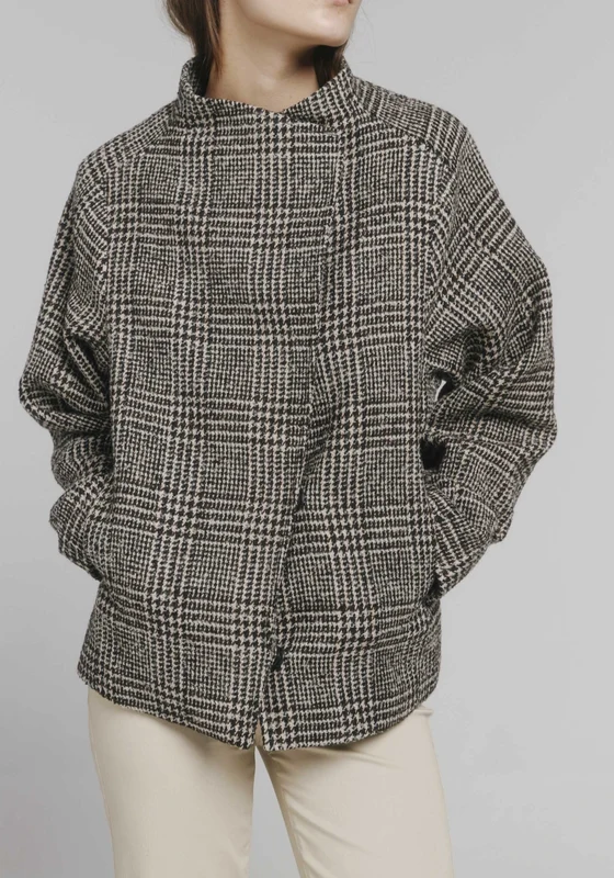 Funnel Neck Jacket - Brown Brown / L