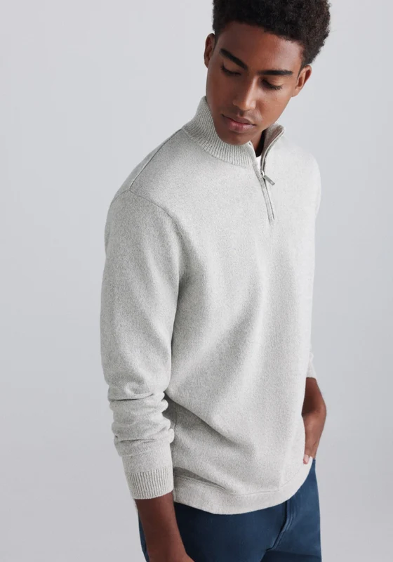 Half Zip Knit - Grey / Silver Light Grey/silver / L