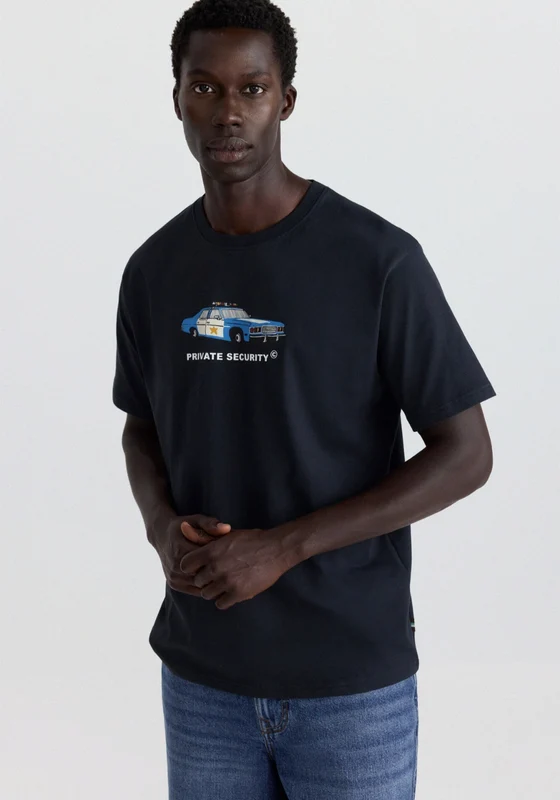 Police Graphic T-Shirt - Blue Dark Blue / 2XL