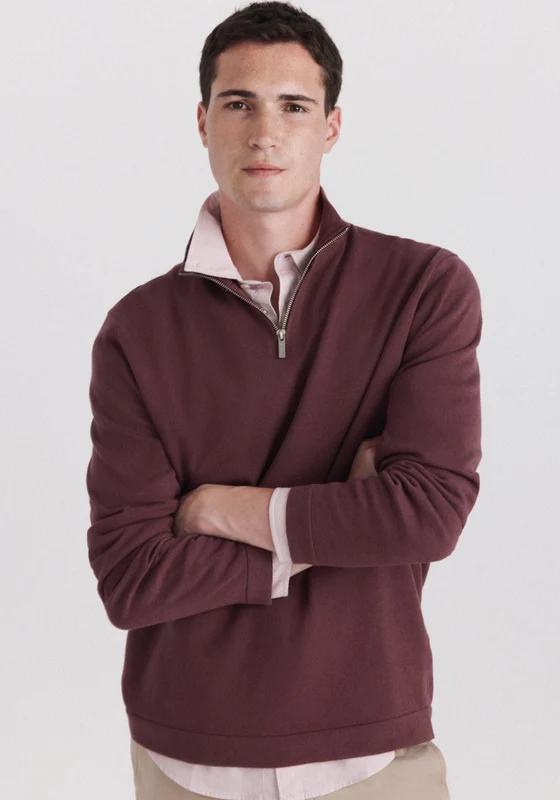 Half Zip Knit - Red Wine / XL
