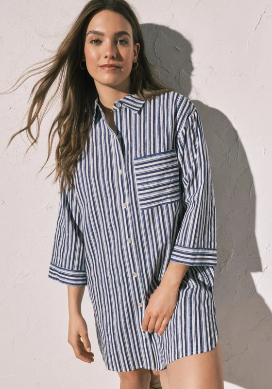 Striped Short PJ Cami - Blue Medium Blue / XL