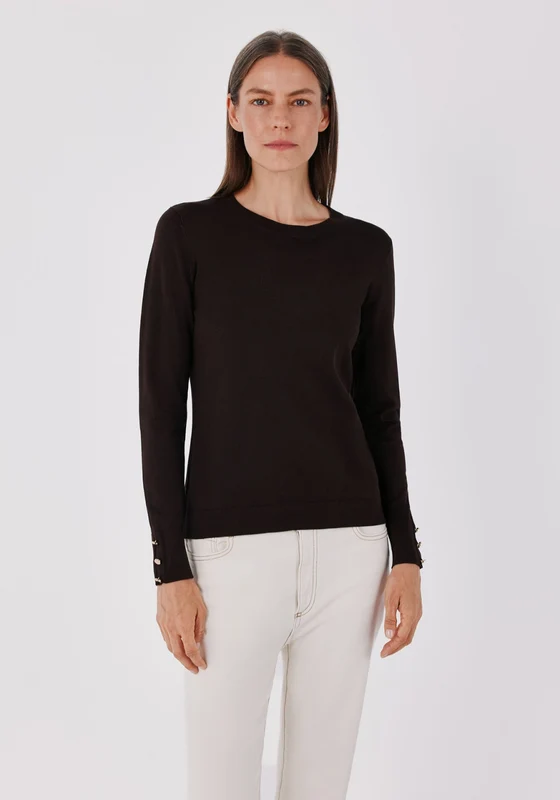Cosy Crew Neck Sweater - Dark Brown Dark Brown / M