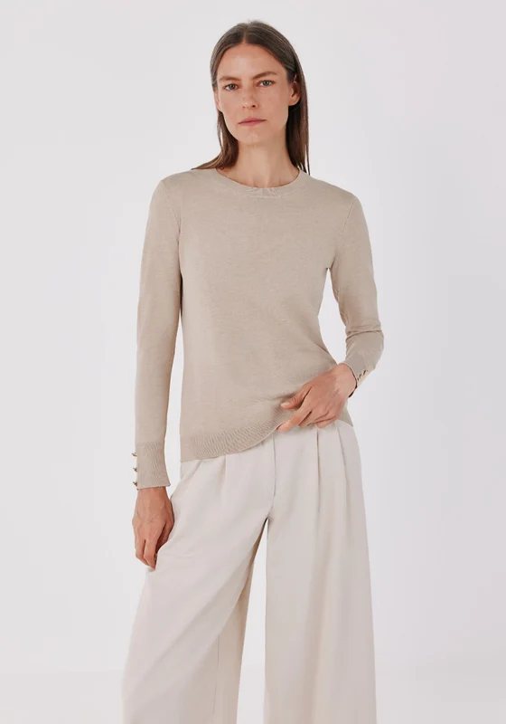 Cosy Crew Neck Sweater - Sand Sand / L