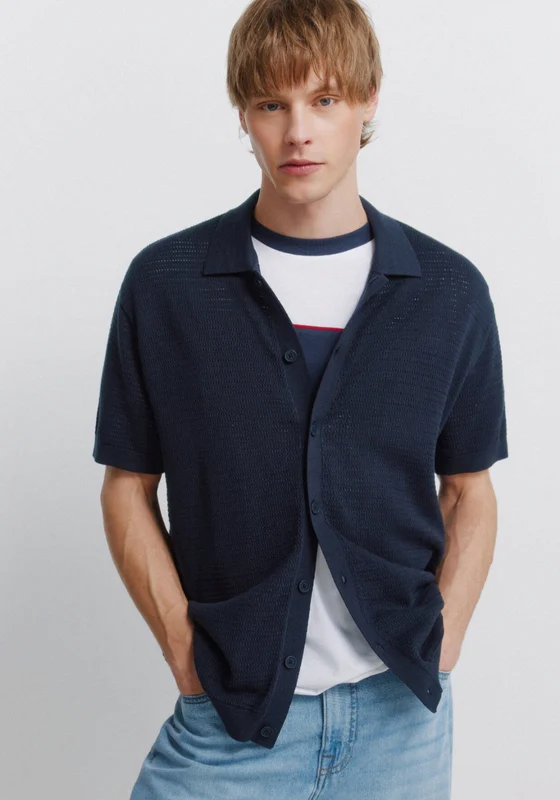 Link Structure Cardigan - Navy Navy / 2XL
