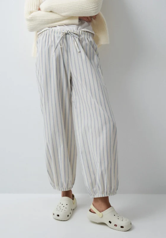 Your Mood Striped Balloon Trousers - Yellow Print Yellow Print / M