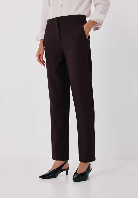 Tailored Slim Fit Trousers - Dark Brown Dark Brown / 46