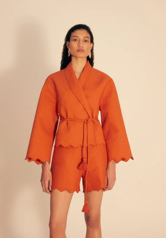 Quilted Wrap Jacket - Saffron Saffron / M