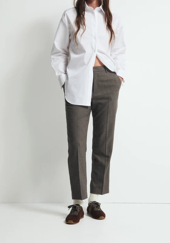 Straight Print Trousers - Brown Brown / 36