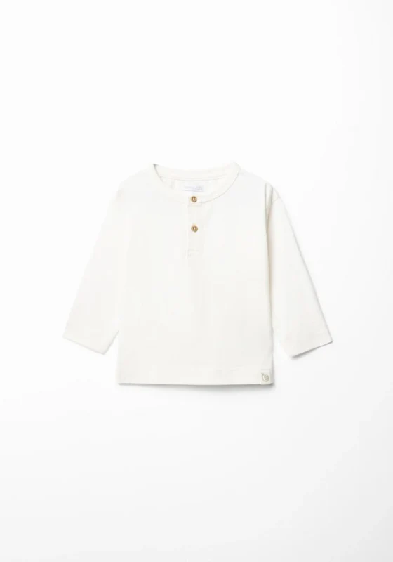 Solid Colour Henley Shirt - White White / 12m