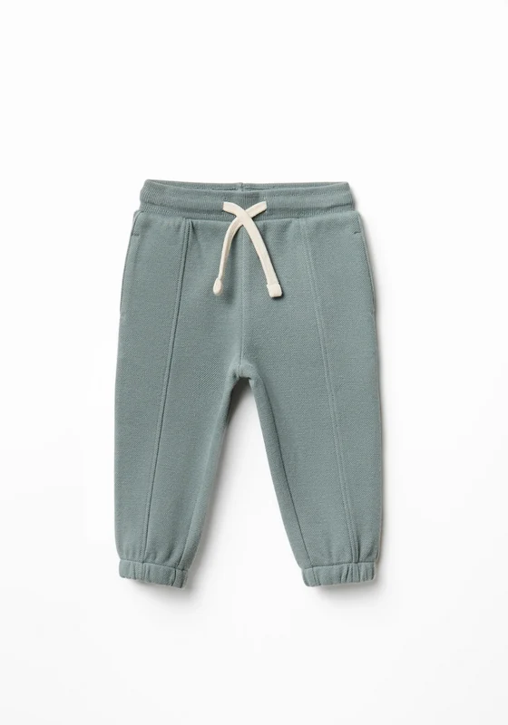 Solid Colour Piqué Joggers - Green Kakhi / 18m