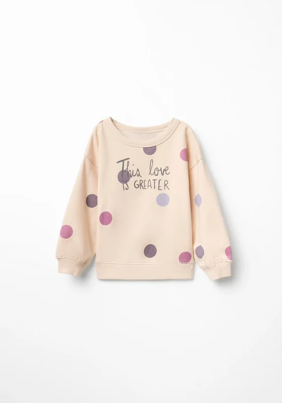 Polka Dot Sweatshirt - Cream Cream / 13