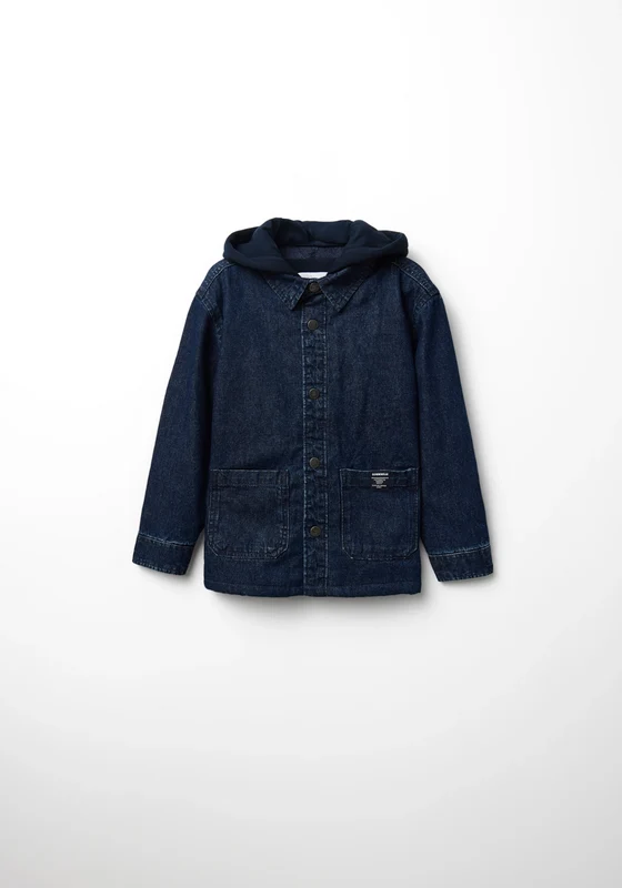 Hooded Denim Overshirt - Denim Dark Blue Denim Dark Blue / 7