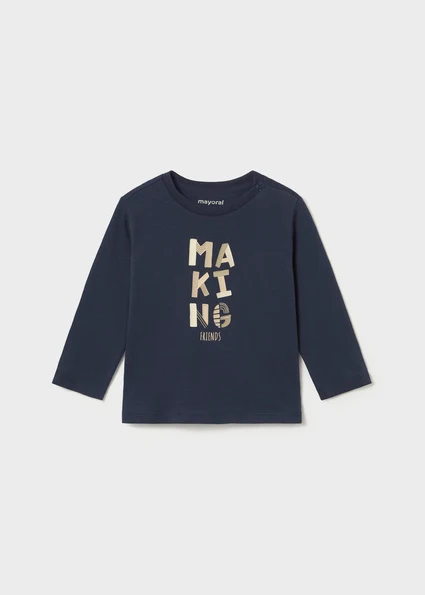 Mayoral bluza baieti basic 12-48 luni Azul Making Friends 12 luni