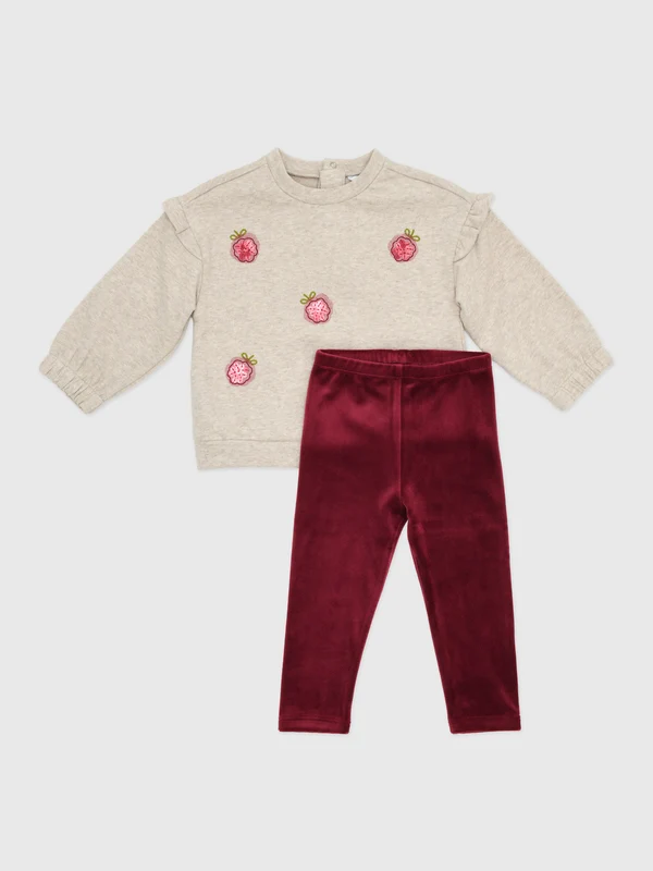 Mayoral Baby Girls' Sweater & Velvet Legging Set 18M / RASPBERRY