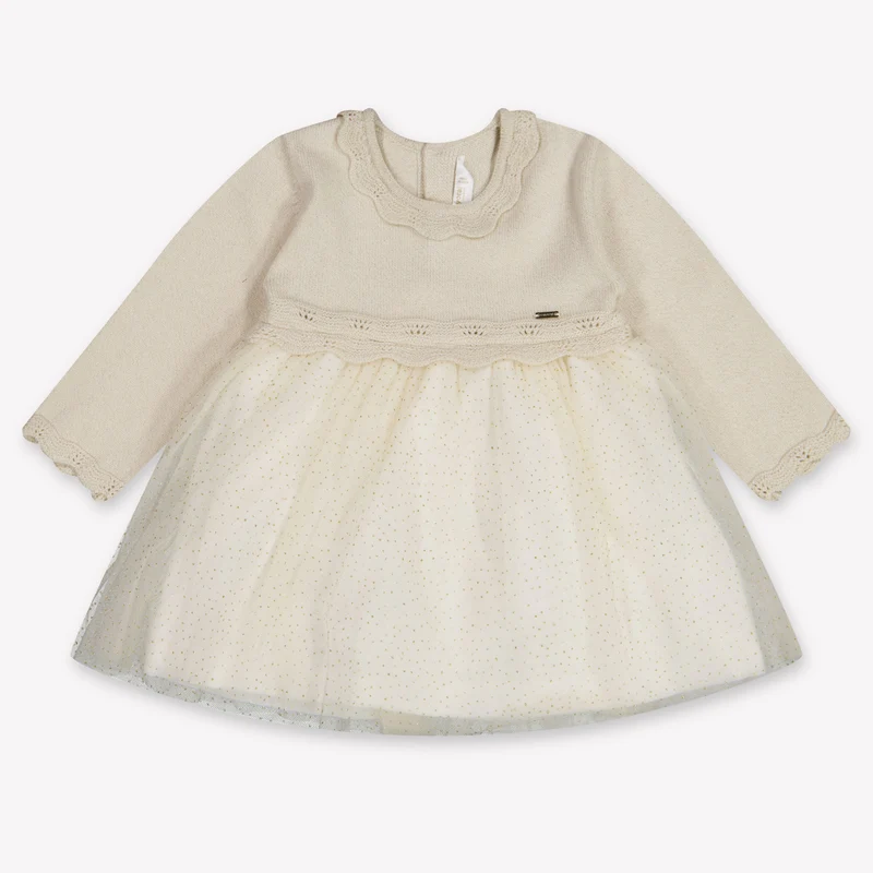 Mayoral Baby Meisjes Jurk In Licht Beige 3 Maanden