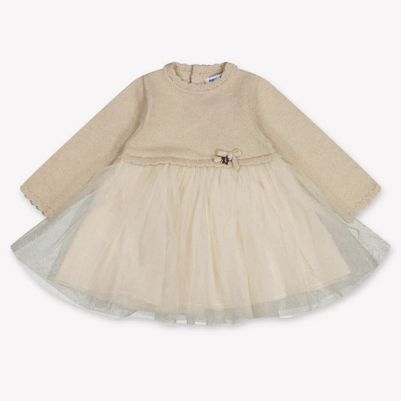 Mayoral Baby Meisjes Jurk In Beige 36 Maanden