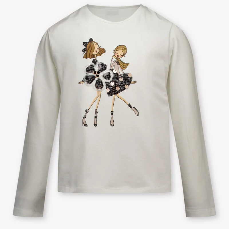 Mayoral Kinder Meisjes T-Shirt In Off White 8 Jaar
