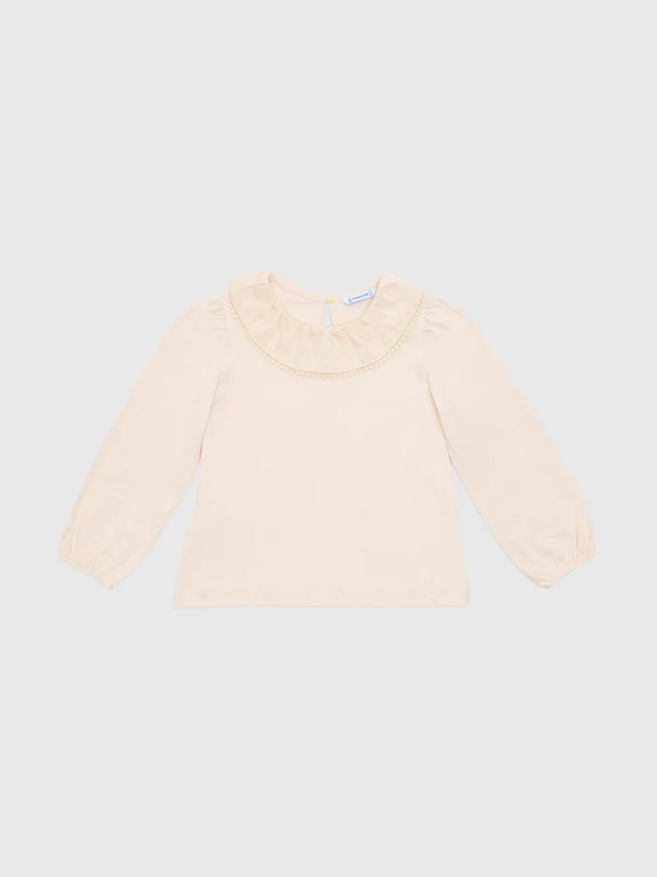 Mayoral Girls' Ruffle Neck Blouse 4 / SOY