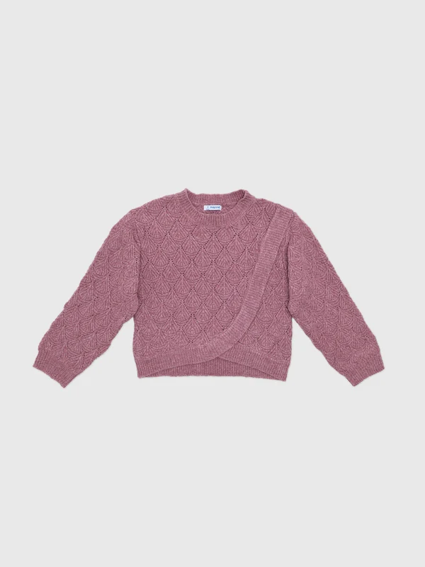 Mayoral Girls' Textured Sweater 5 / VIOLET MIX