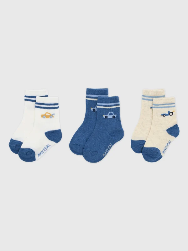 Mayoral Baby Boys' 3-Pack Stripe Socks 3 / 087 INDIGO
