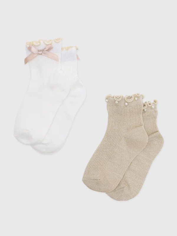 Mayoral Girls' 2-Pack Socks 2 / BEIGE VIGO