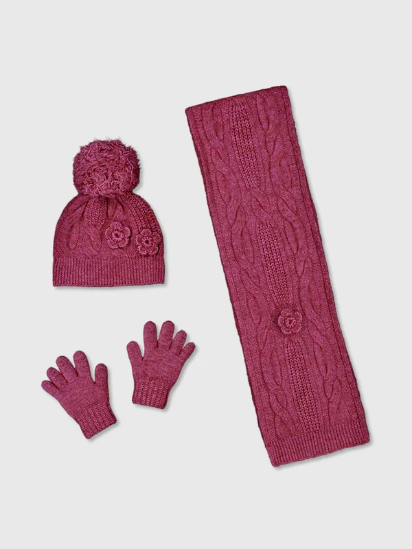 Mayoral Girls' 3D Flower Winter Set 8 / PETAL MIX