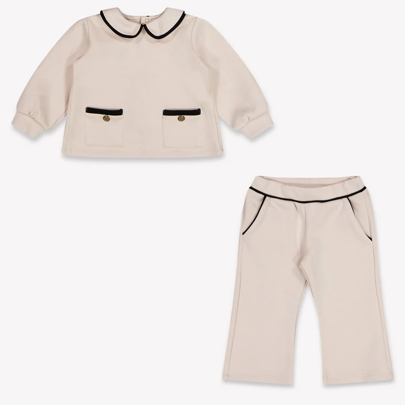 Abel & Lula Baby Meisjes Setje In Licht Beige 92 - 24 Maanden