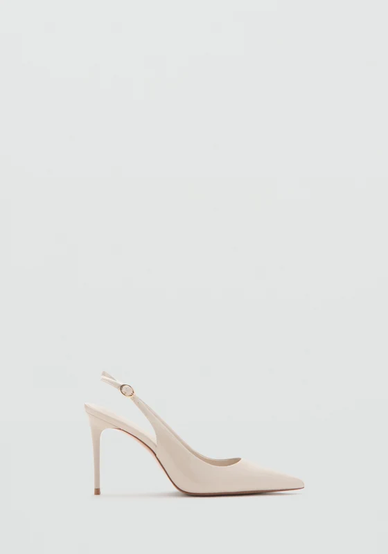 Patent Leather Heel Shoes - Cream Cream / 37