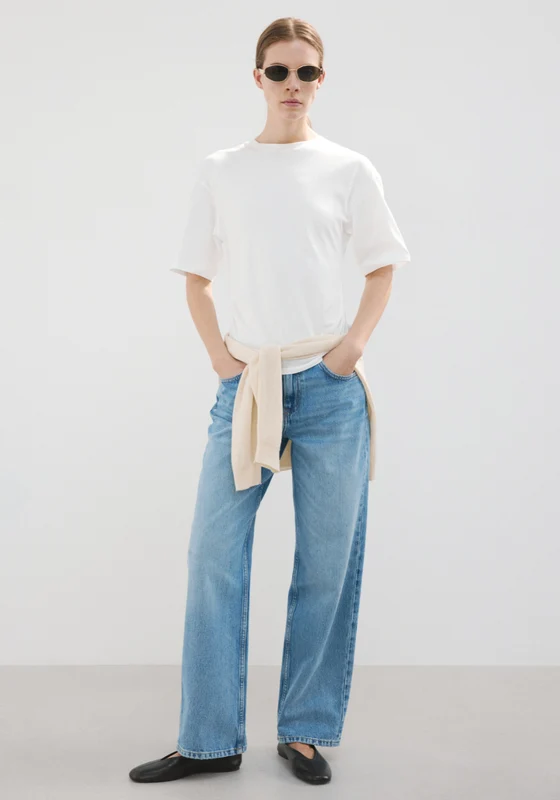 Cotton t-shirt with pucker detail - White White / XS