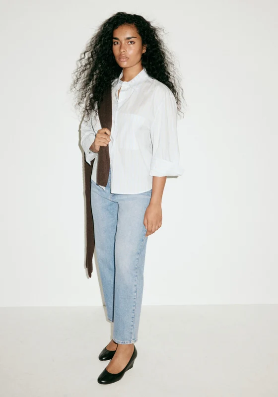 Newmom Comfort High Rise Crop Jeans - Denim Blue Open Blue / 34