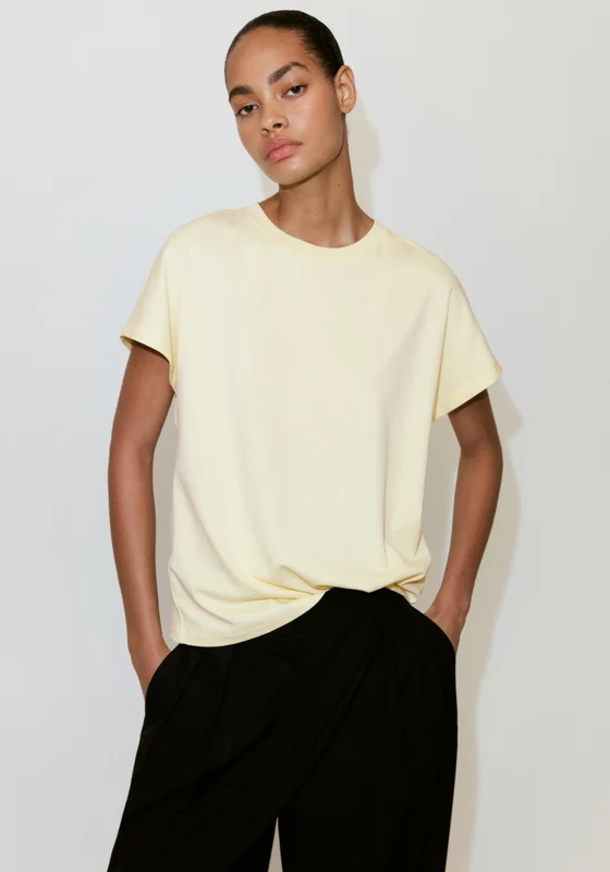 Short Sleeved Cotton T-Shirt - Yellow Yellow / XL