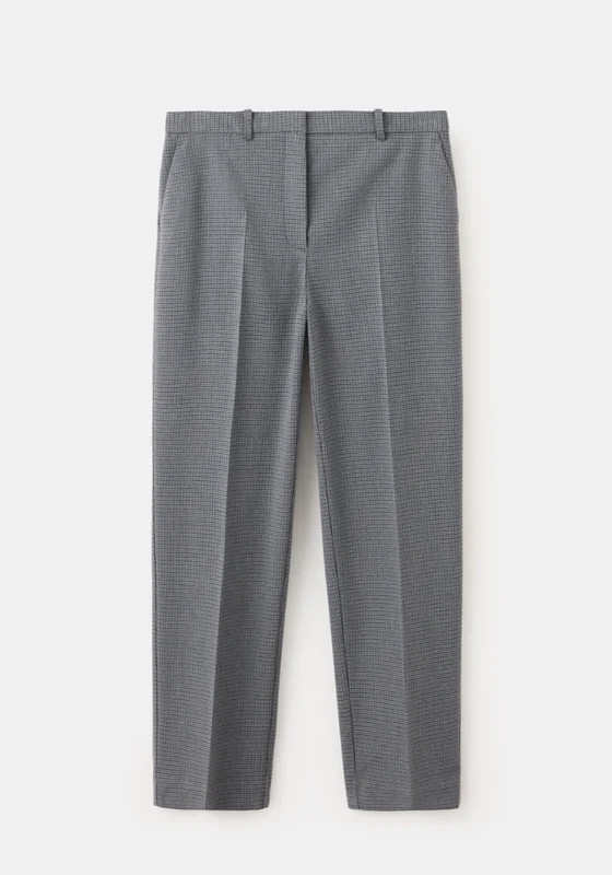 Chalk Stripe Straight Trousers - Blue Medium Blue / 42