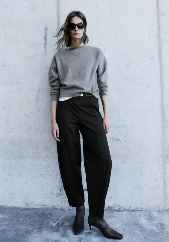Knit Crew Neck Sweater - Grey Grey / XS