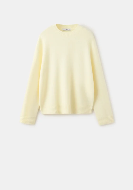 Knitted Sweater Crew Neck - Yellow Yellow / L