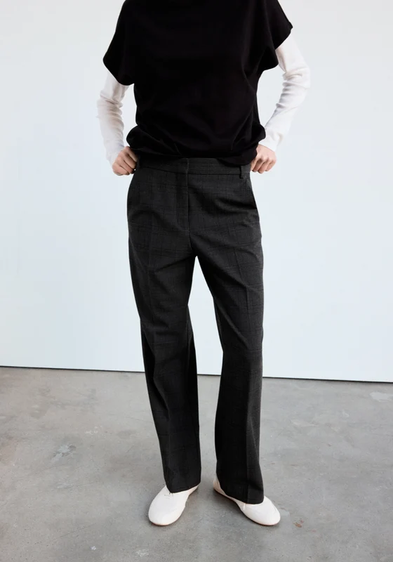 Straight Smart Trousers - Black Black / 36