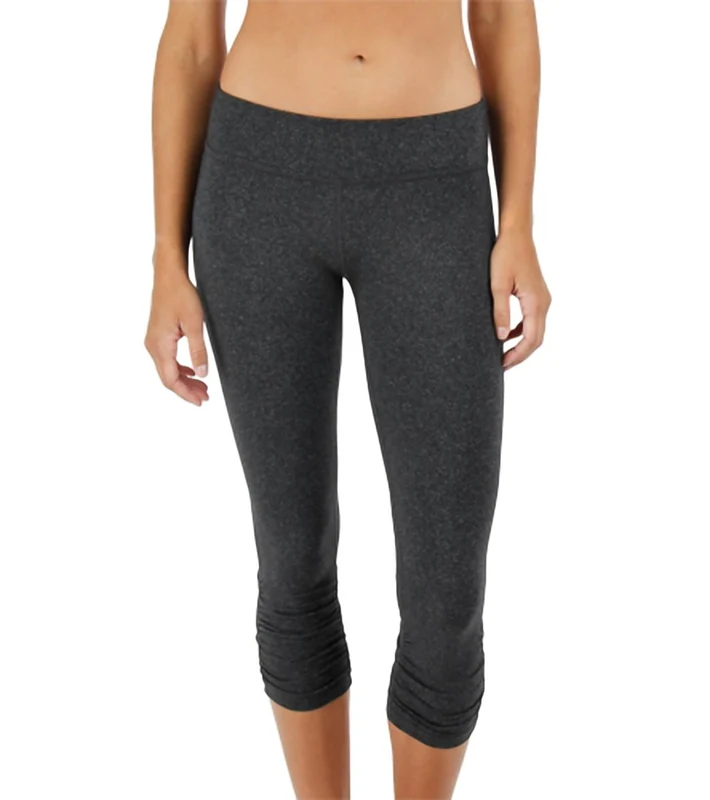 Beyond Yoga Women's Heather Gray Gathered Legging Heather Gray / XL