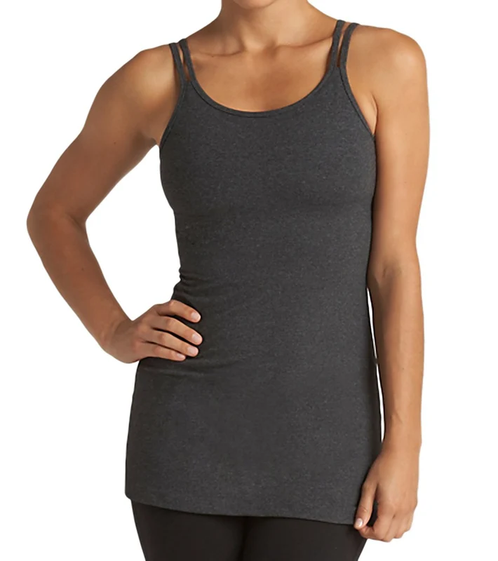 Beyond Yoga Women's Heather Gray Long Double Strap Cami Heather Gray / XS