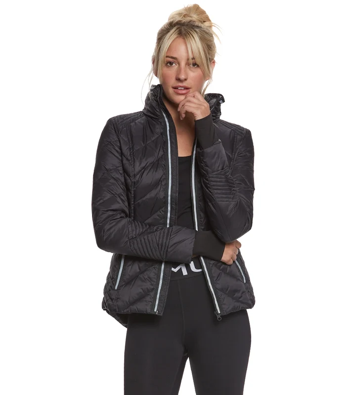 Blanc Noir Puffer Jacket with Reflective Trim Black / S