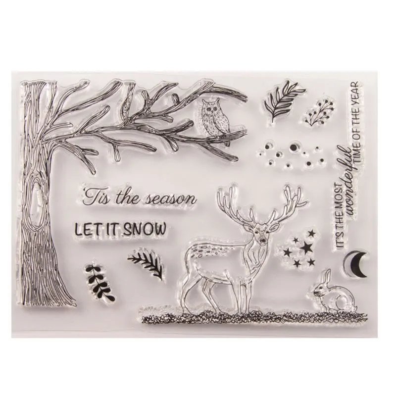 Silicone Clear Stamp Christmas Deer Para Scrapbooking
