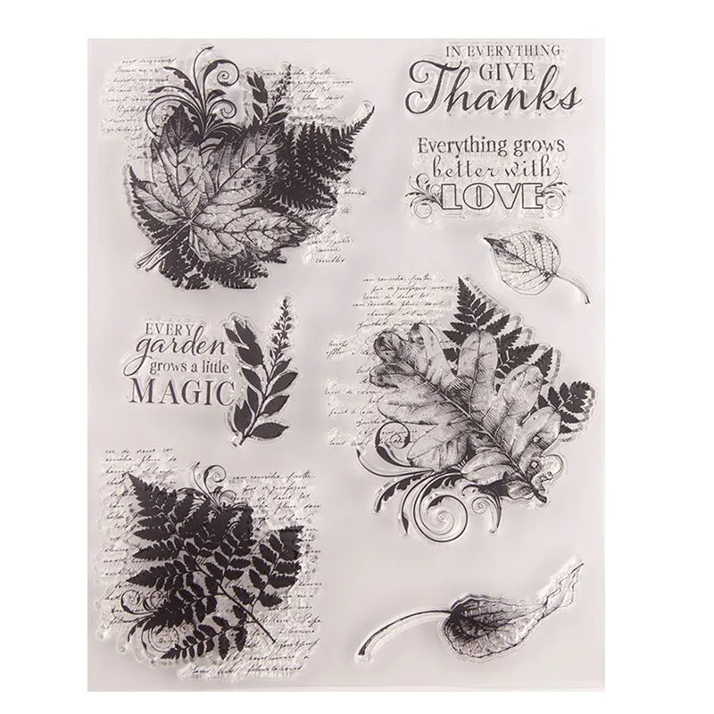 Silicone Clear Stamp Leaf Leaf Para Scrapbooking Diy