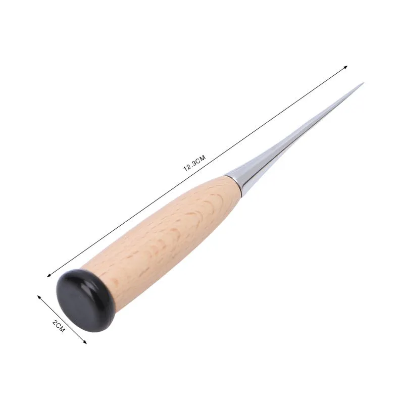 Leather Craft Awl Tool Hole Maker Wooden Handle Sewing Stitc