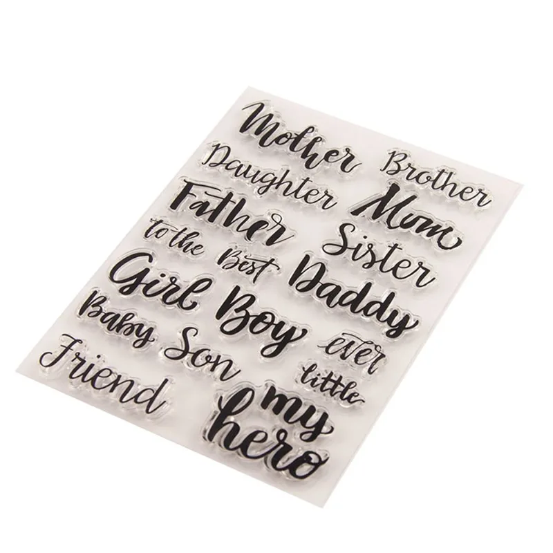 Carimbos De Silicone Transparentes Com Letra De Selo Transparente Para Bricolage