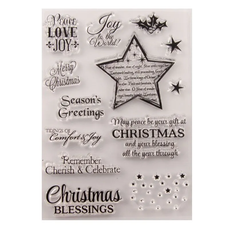 Scrapbooking De Silicone Clear Stamp Christmas Star