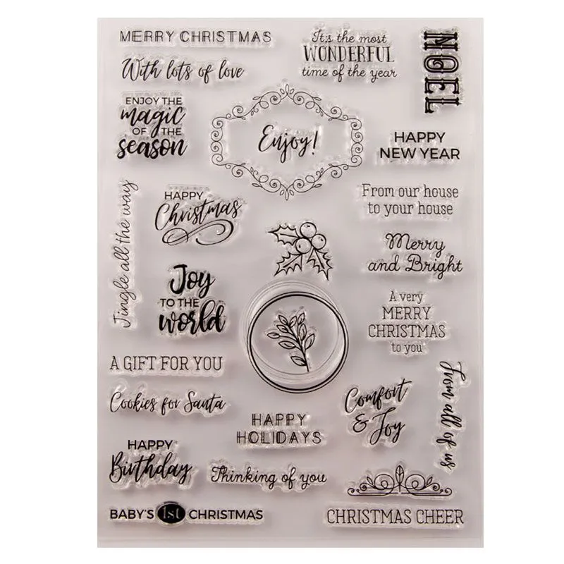 Sucata Diy De Feliz Aniversário De Natal De Silicone Clear Stamp