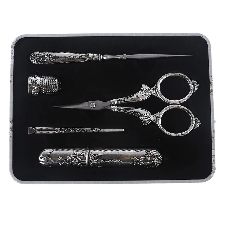 Kit De Tesouras De Costura Para Bordado Em Aço Inoxidável Vintage