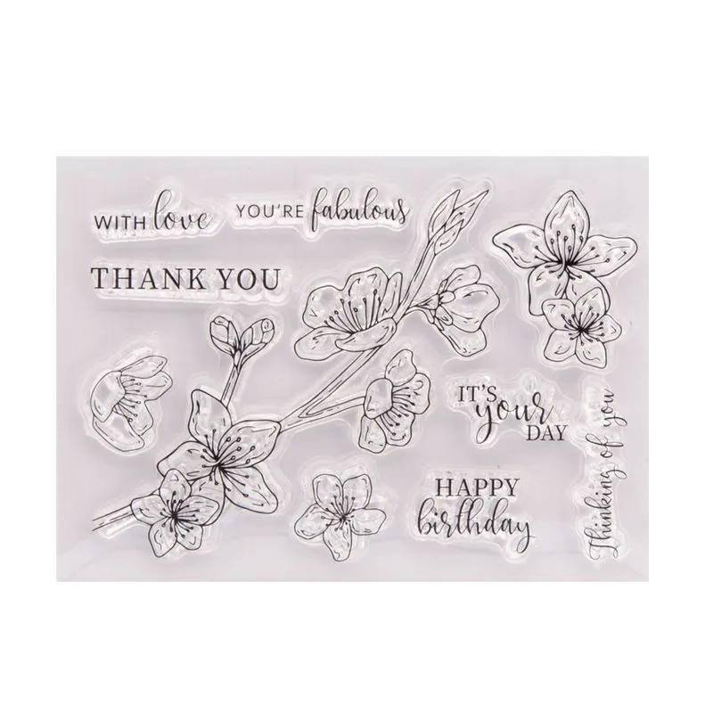 Selo De Silicone Transparente Para Bricolage - Branches Orchid